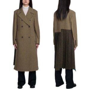 Andersson Bell Chloe Brown Herringbone Back Pleats Coat